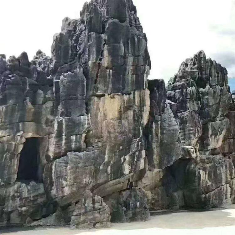私家别墅景观假山 湘岩园林 楼顶花园假山巧妙施工