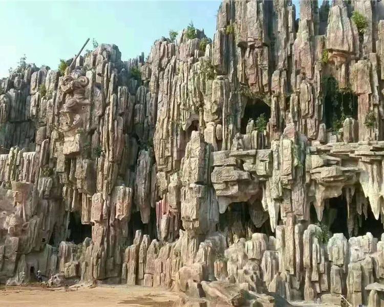 生态园假山假树 湘岩园林 千层石假山施工