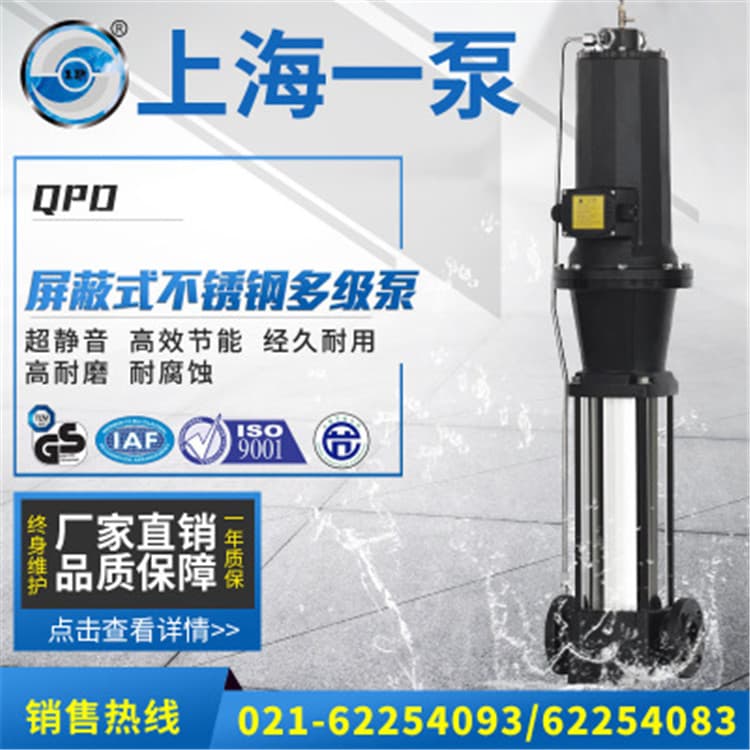 多级泵 QPD屏蔽式不锈钢多级泵 多级增压离心泵