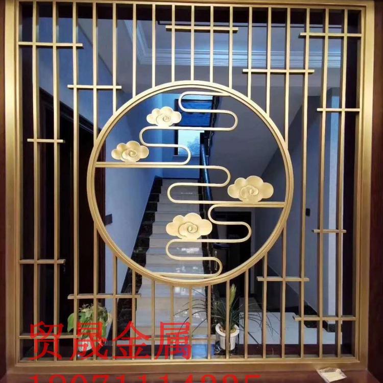 304不锈钢 屏风隔断 钛金镶嵌现代客厅简约铝镂空钛金花格定制
