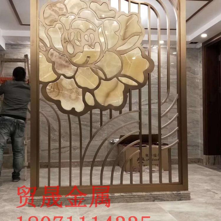 不锈钢屏风客厅餐厅轻奢钛金属隔断北欧现代简约中式入户玄关定制