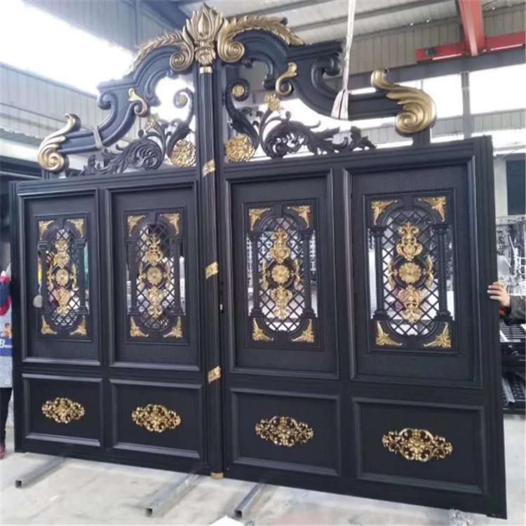 潍坊铝艺庭院大门  铝合金门  庭院门安装