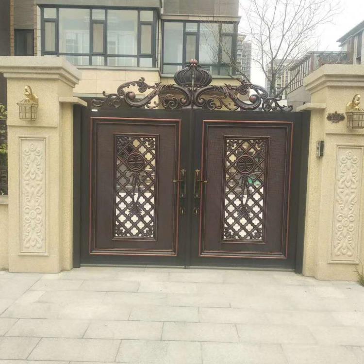青岛中式大门  铝合金庭院门   欧式铝艺门厂家