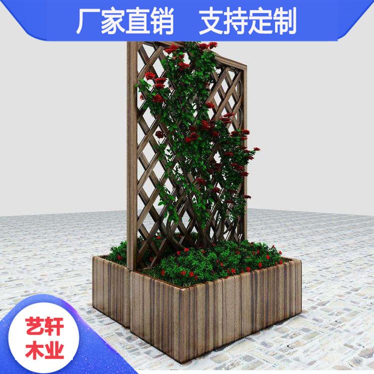 厂家定制防腐木组合花箱 户外防腐木花箱组合 款式多样 欢迎选购