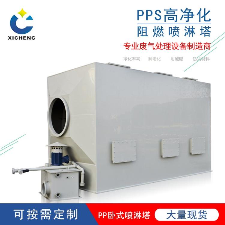 卧式喷淋塔 pp卧式喷淋塔废气处理设备洗涤净化塔厂家