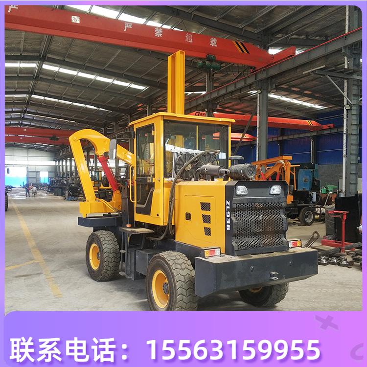 高速公路波形护栏打桩机 打拔锤钻一体机 小型地基装载工程打桩机