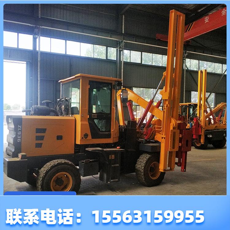 高速公路护栏打桩机厂家 边坡护栏打桩机价格 水泥桩子打拔一体机