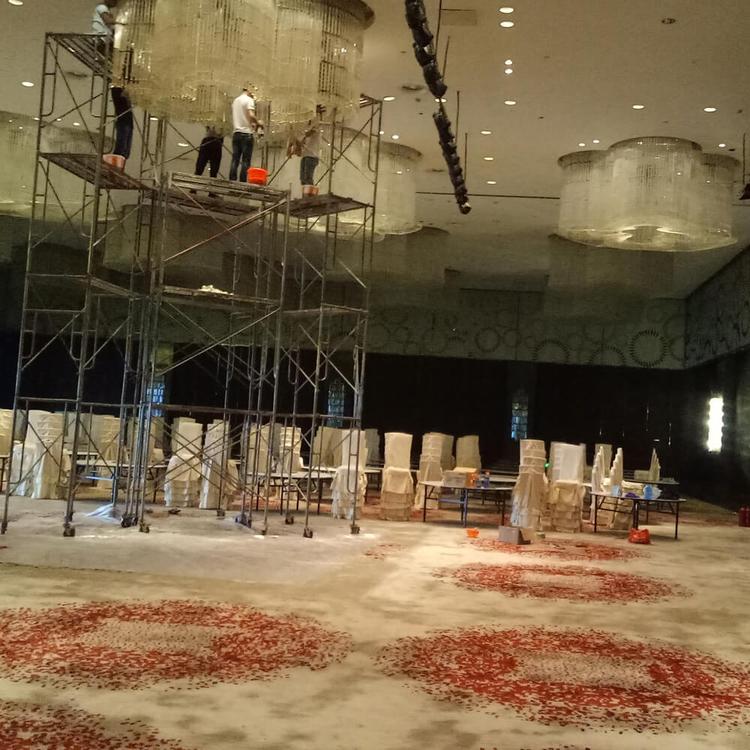 青白江区高档会所大型灯具清洗    酒店灯具清洗
