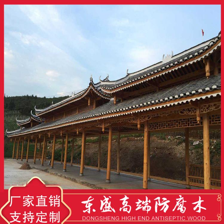景观防腐木长廊 木质长廊 木质长廊定制 造型新颖 外形美观