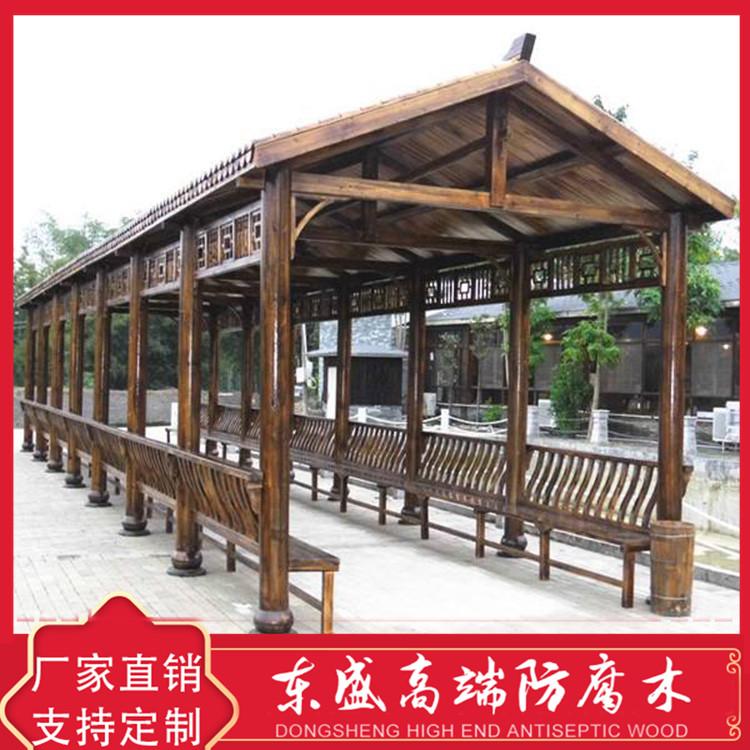 仿古防腐木长廊 木质长廊 木质长廊定制 免费设计 上门安装
