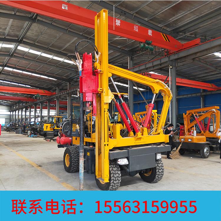 公路护栏打桩机 液压打拔钻一体机 防撞波形护栏打桩机