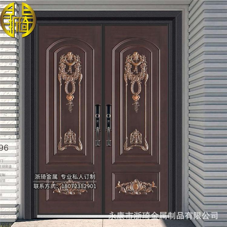 浙琦定制 铸铝门 防盗门 别墅大门 家用单门 进户入户门