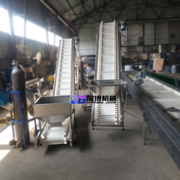 爬坡提升输送机化工裙边挡板皮带输送线Z型提升上料机带式传送机