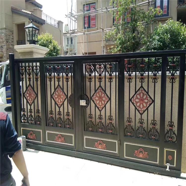 铝艺大门 庭院大门 铝合金中欧式大门 电动防盗门 豪华双开门