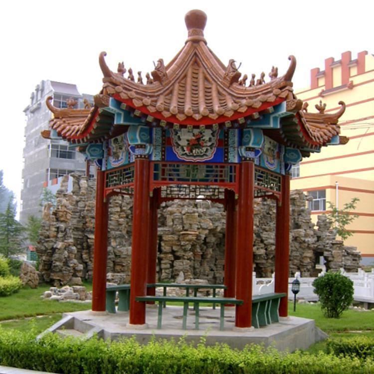 东营仿古建筑六角凉亭  双层仿古凉亭  凉亭承建