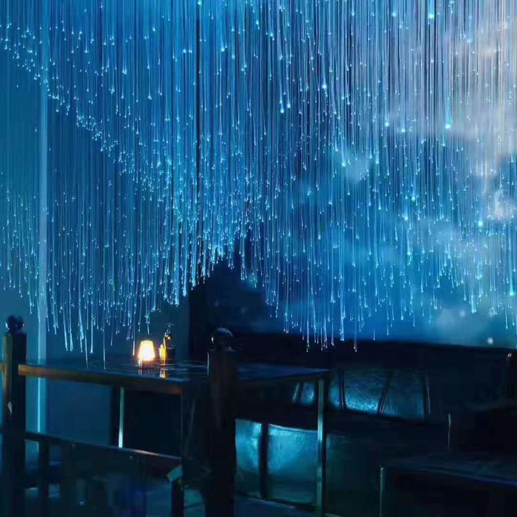 光纤灯 敬柳光纤雨帘 蓝色雨帘光纤灯