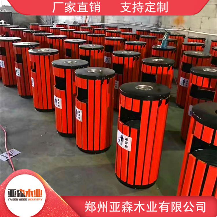 环保分类垃圾箱 防腐木垃圾箱生产厂家 外形美观 款式多样