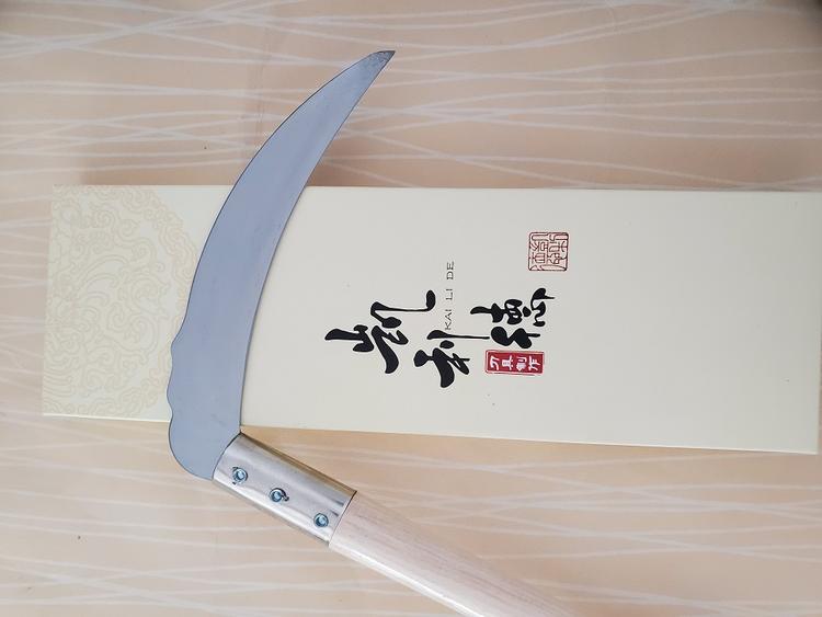 青州凯利德正品农用镰刀头 大镰刀割草刀长柄镰刀 割草镰刀农具除草镰刀锯齿镰刀