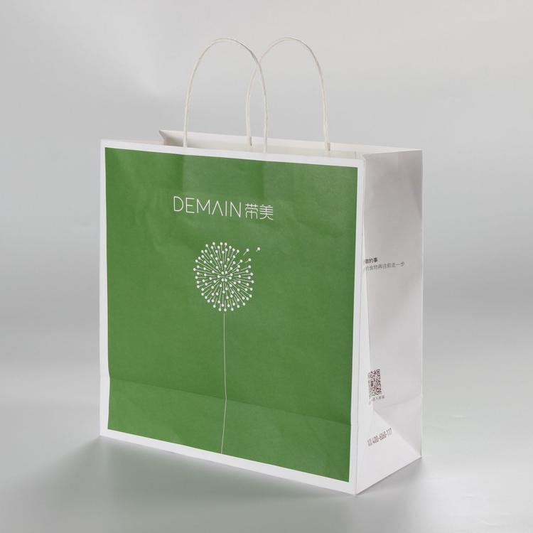 牛皮纸手提袋定做彩色外卖服装礼品包装袋一次性广告购物纸袋定制