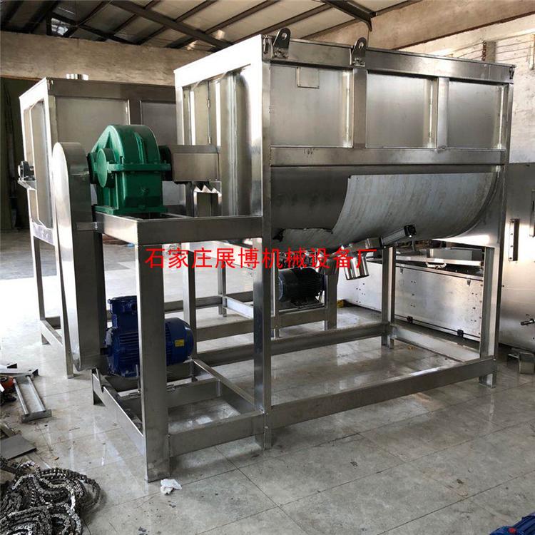 不锈钢卧式加热搅拌机U型槽翻转双螺带混合机干湿粉料卧式拌料机