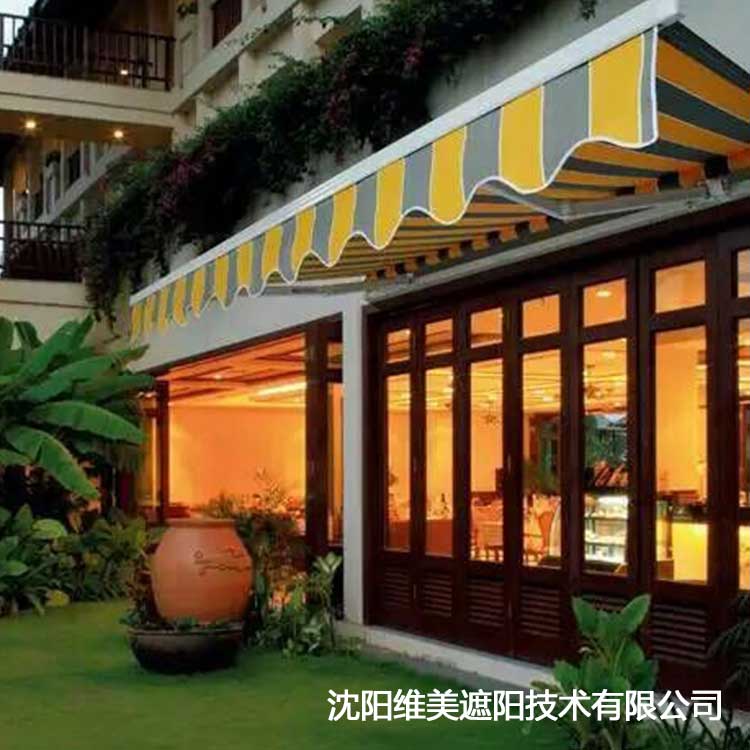 维美曲臂遮阳棚批发 商铺伸缩棚 朝阳户外移动曲臂伸缩遮阳棚雨棚
