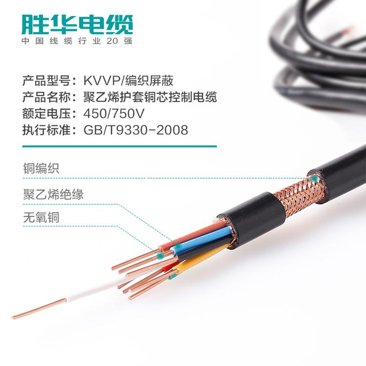 河南电缆电缆厂家 KVVP/屏蔽 铜芯控制电缆线  2-61芯   0.75/1/1.5/2.5/4平方 胜华电缆销售电话电缆线报价铜芯护套控制屏蔽线无氧铜厂家定制 胜华电缆 库存现货