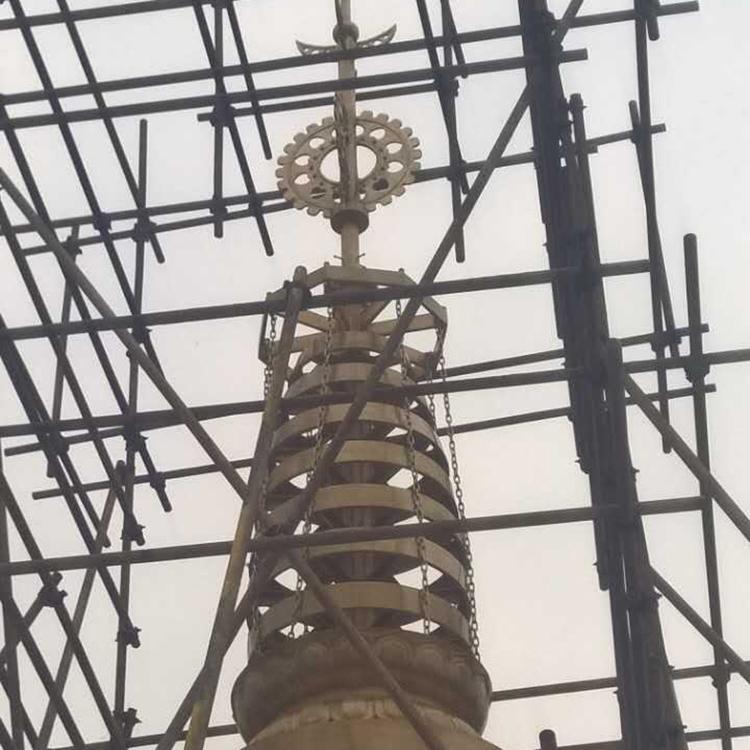 厂家直销华光露天纯铜塔刹 大型塔刹 寺庙纯铜塔刹雕塑加工定制