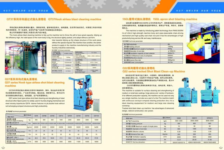 青岛QT37系列吊钩通过式抛丸清理机 网带式钢型方坯捧料带钢线材抛丸清理机
