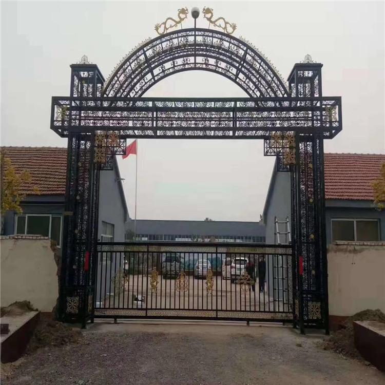 厂家定制铁艺拱门 铁艺牌坊凯旋门 防锈铁艺大门 社区村口牌坊门