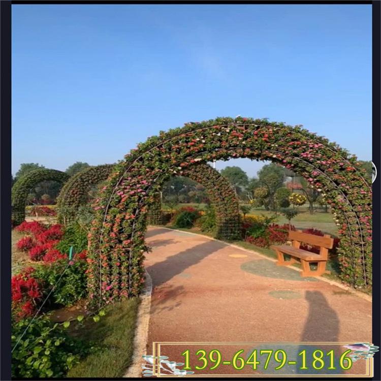 立体拱门造型价格 立体花球花柱制作厂家 电线杆悬挂花盆