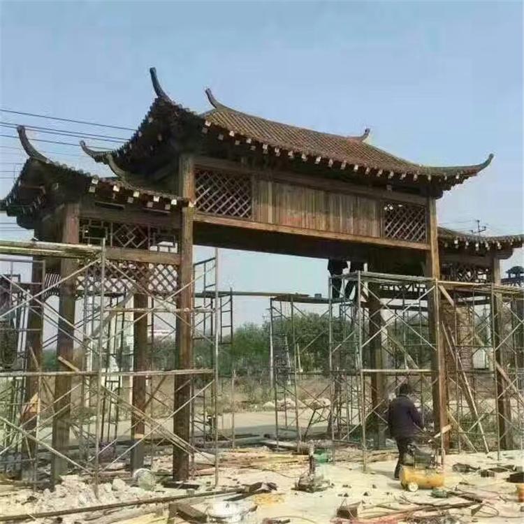安阳防腐木门楼 焦作防腐木门楼 户外防腐木门楼