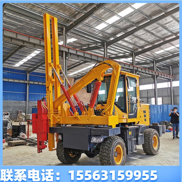 公路护栏打桩机 定做铲车式护栏打拔钻一体机 公路护栏立柱打桩机