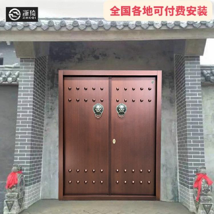 仿古建筑大门中式院子门 运用纯铜兽头 仿古建筑大门中式院子门 采用不锈钢承重型合页