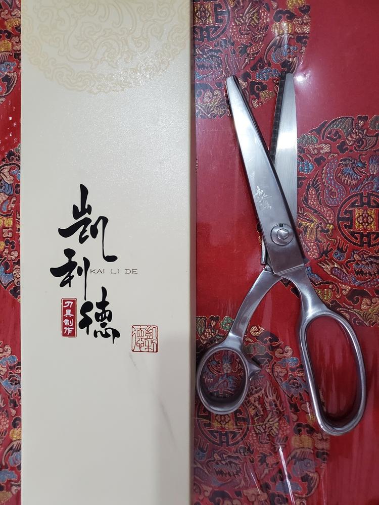 青州凯利德全不锈钢10寸5mm牙布剪三角牙剪刀狗牙剪锯齿剪齿轮剪花边剪刀