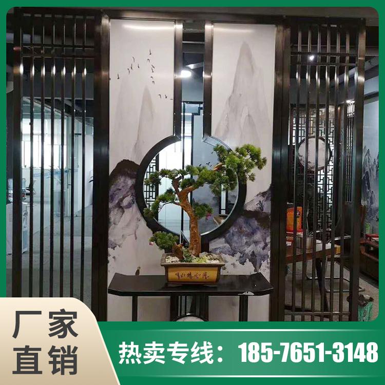 书房复古屏风隔断 雕花屏风隔断定制 标艺不锈钢批发供应