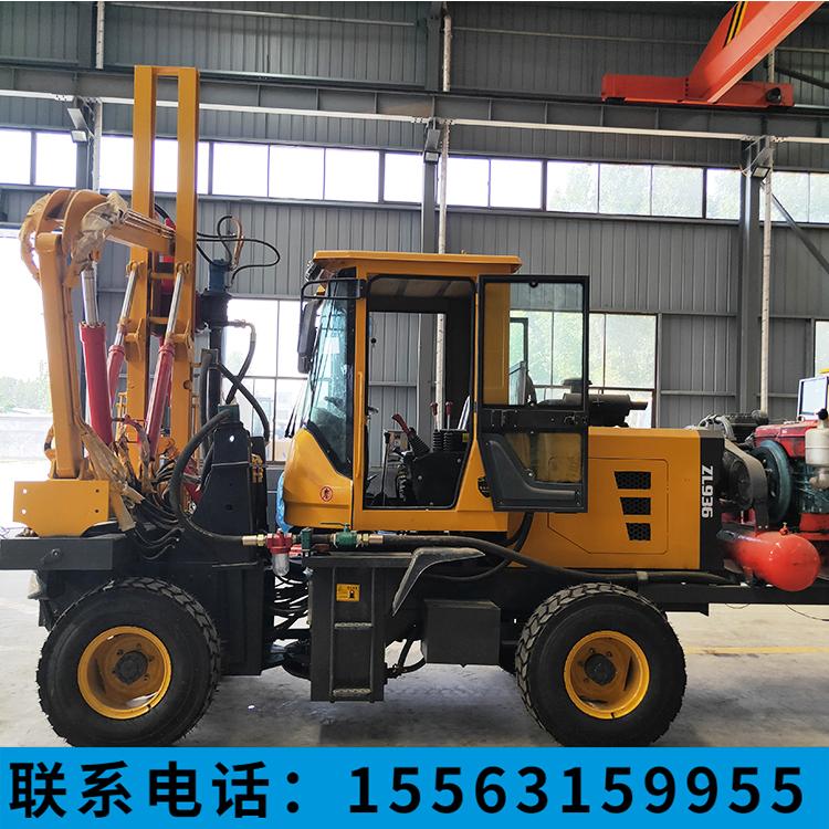 高速公路波形护栏打桩机 打拔钻一体机高圆桩方桩压桩机厂家