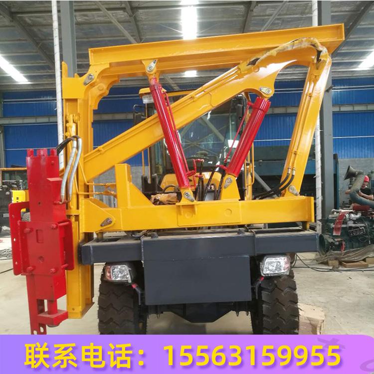供应铲车式公路护栏打桩机 护栏钻打拔一体机 公路打桩机