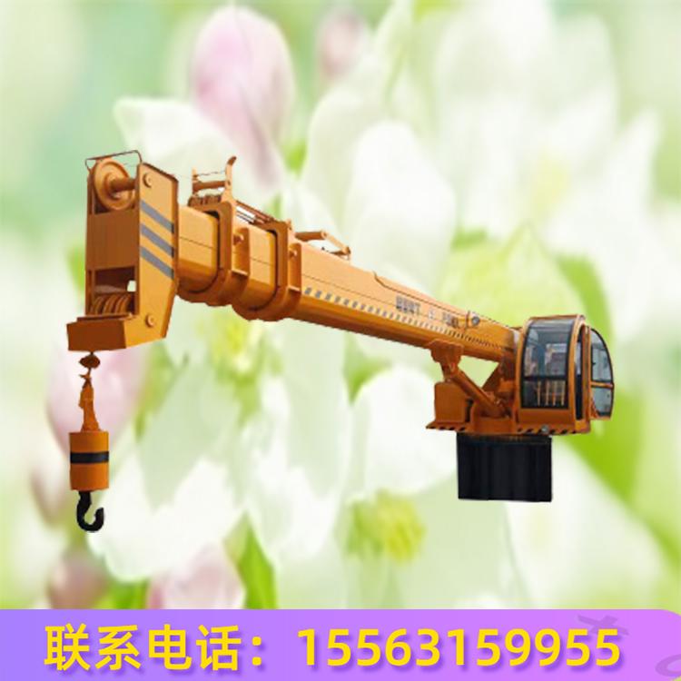 小型甲板固定底座船吊 油电两用船用起重机 大臂360度旋转船吊