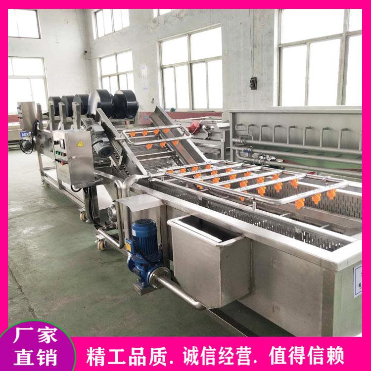 全自动黄桃预煮漂烫机 甜玉米预煮漂烫设备 净菜清洗风干线 食用菌类蘑菇漂烫流水线