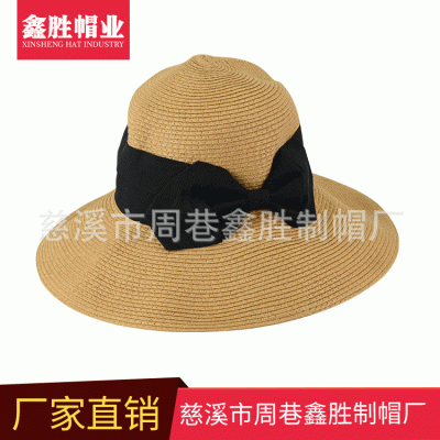 厂家现货供应防晒遮阳草帽户外观光旅游帽纸辫草帽时尚休闲帽