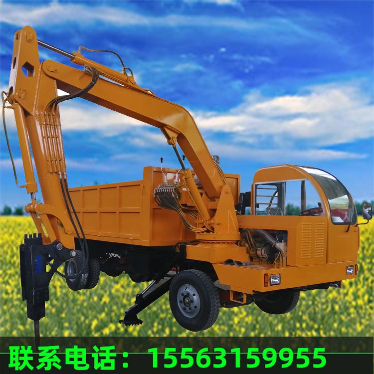 新型四轮随车挖掘机 四不像随车挖价格 厂家定制6吨随车挖
