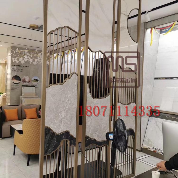 不锈钢屏风隔断办公室屏风简约现代铁艺隔断墙客厅隔断镂空玄关
