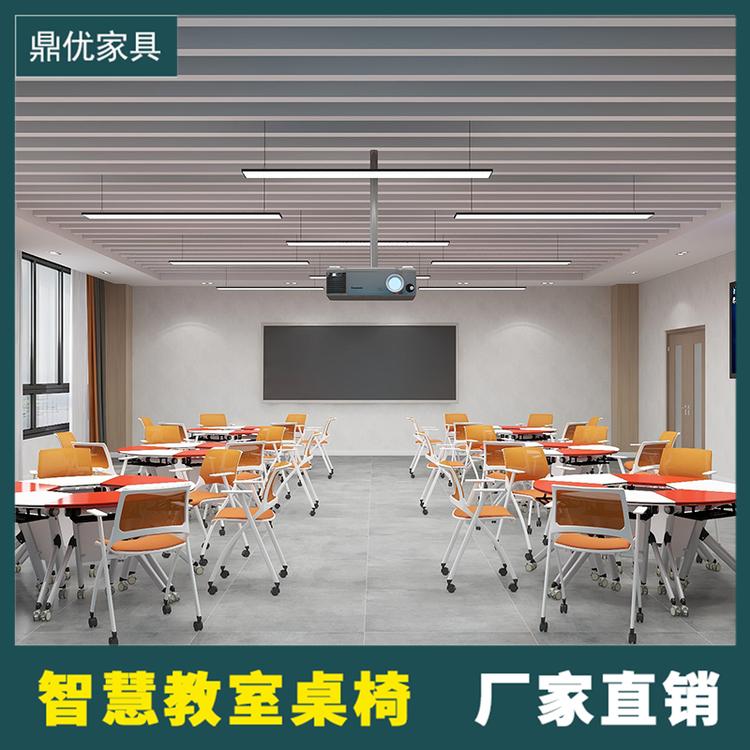 云南智慧学生课桌实地验厂 鼎优常态化录播室学生桌椅折叠拼接桌定制