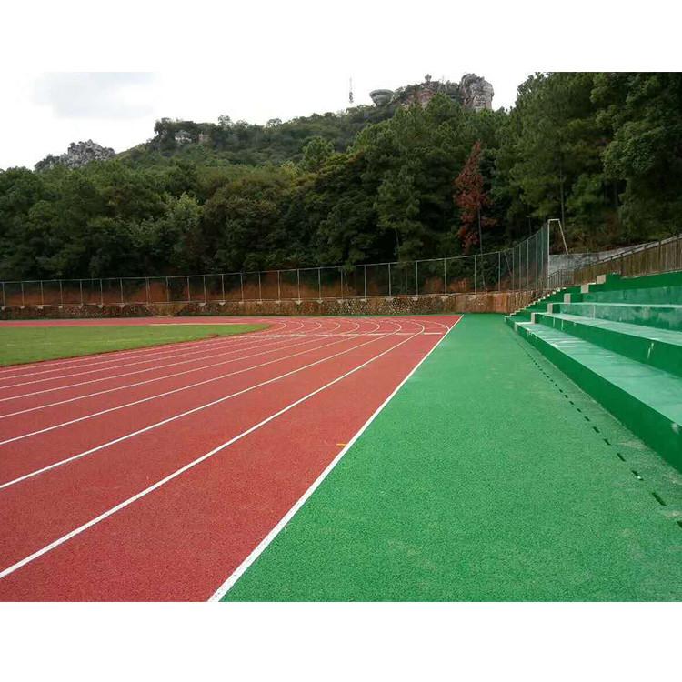 品牌厂家远洋体育新国标混合型橡胶跑道室外塑胶跑道施工