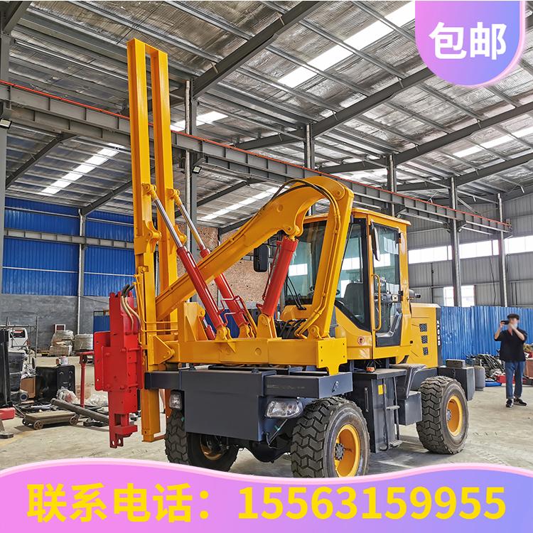 波形防撞压桩机  高速公路护栏打桩机 打拔钻一体机  久胜机械