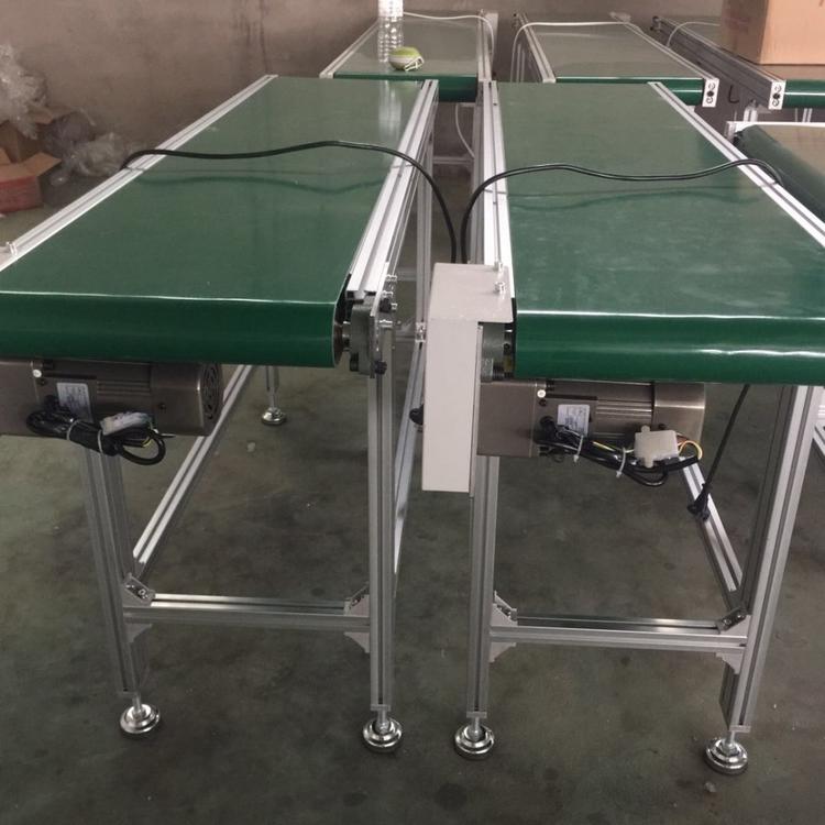 定做铝型材小型传送带注塑机接驳台pvc皮带输送机流水线
