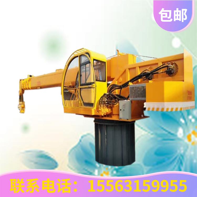 直供船舶船吊生产厂家 海上油电两用伸缩臂固定型船吊 船尾浮船吊