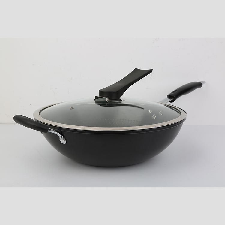 少烟无涂层精铁不粘锅真不锈炒菜锅具燃气电磁炉
