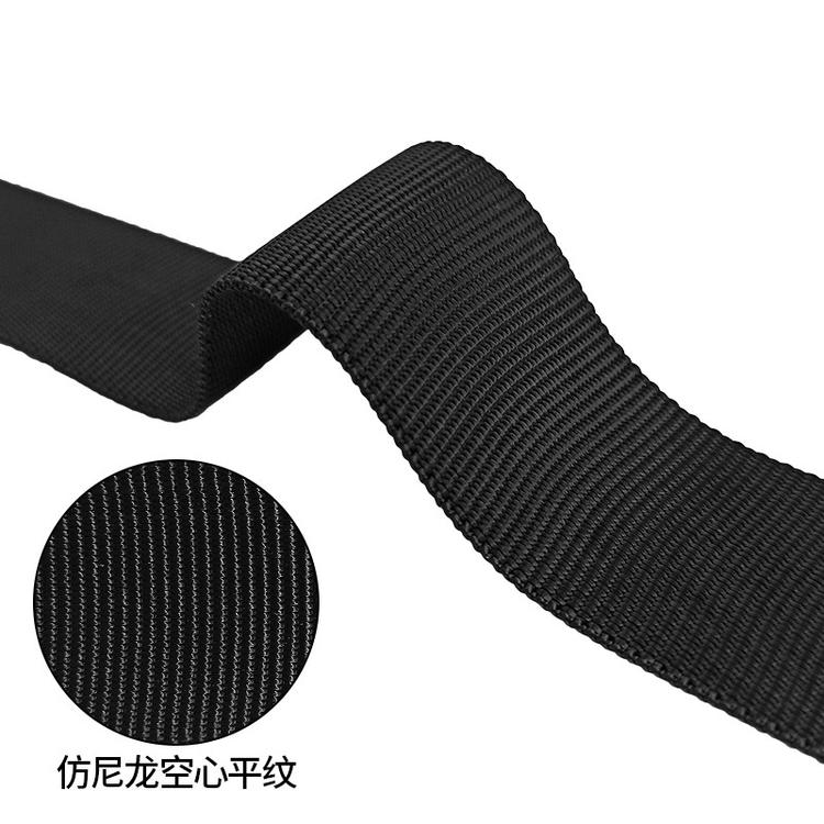 仿尼龙空心平纹织带 黑色平纹织带