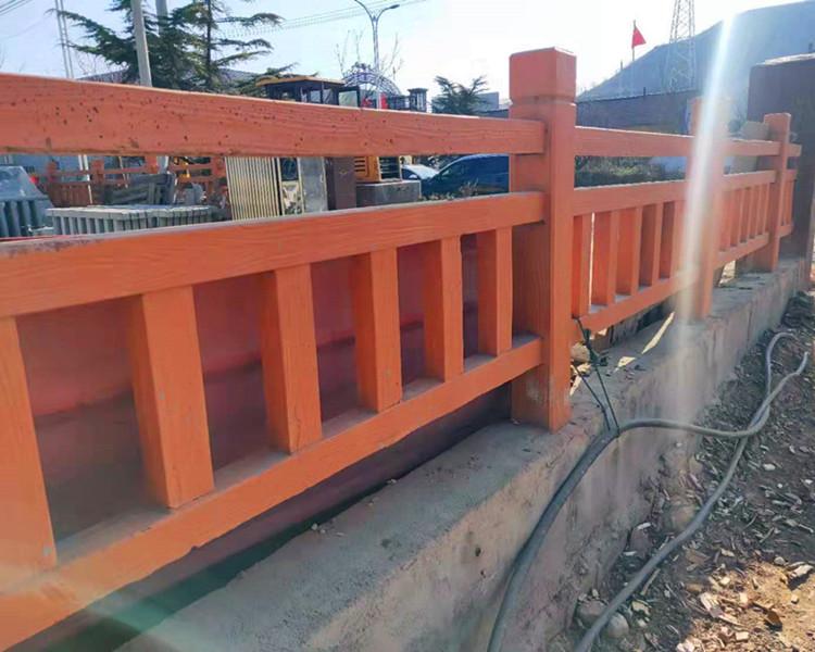 水泥仿木仿竹护栏 河道绿化庭院景区防护栅栏 凉亭河堤隔离栏